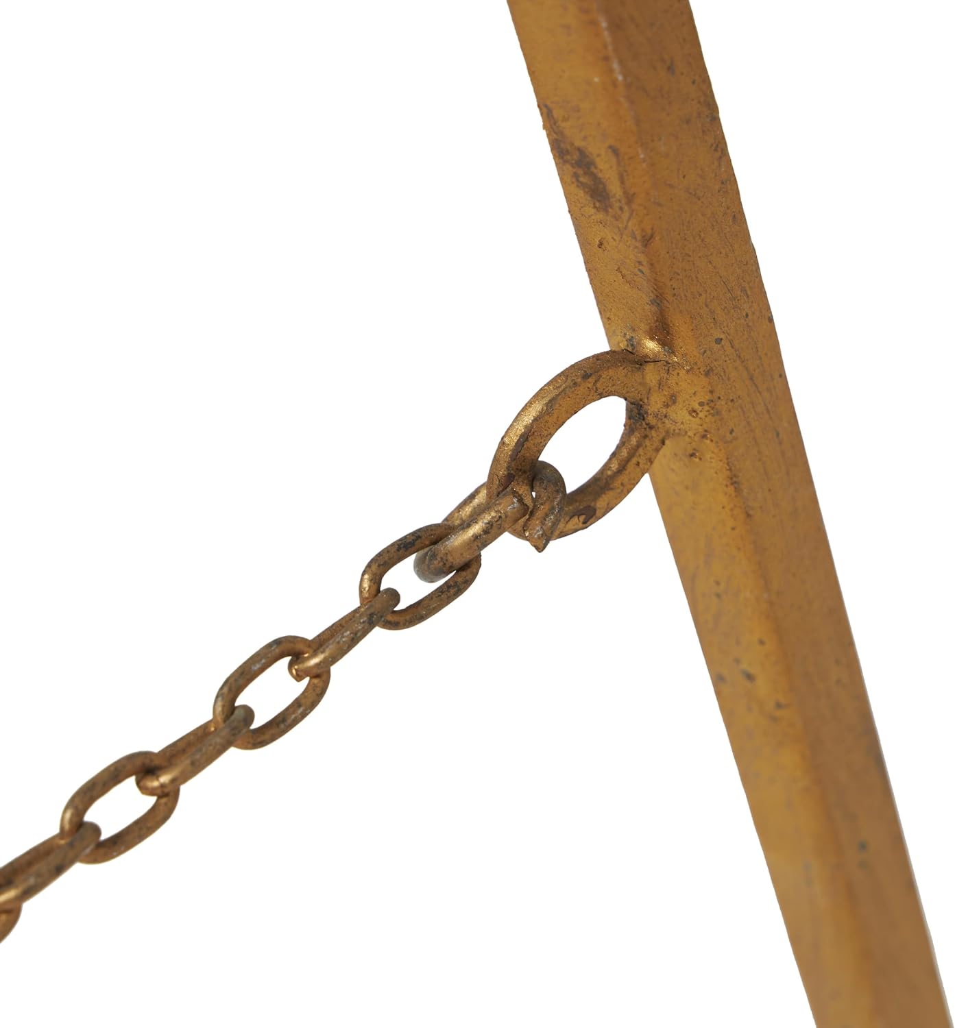 Deco 79 Metal Scroll Large Free Standing Adjustable Display Stand Easel with Chain Support, 22" x 21" x 46", Gold