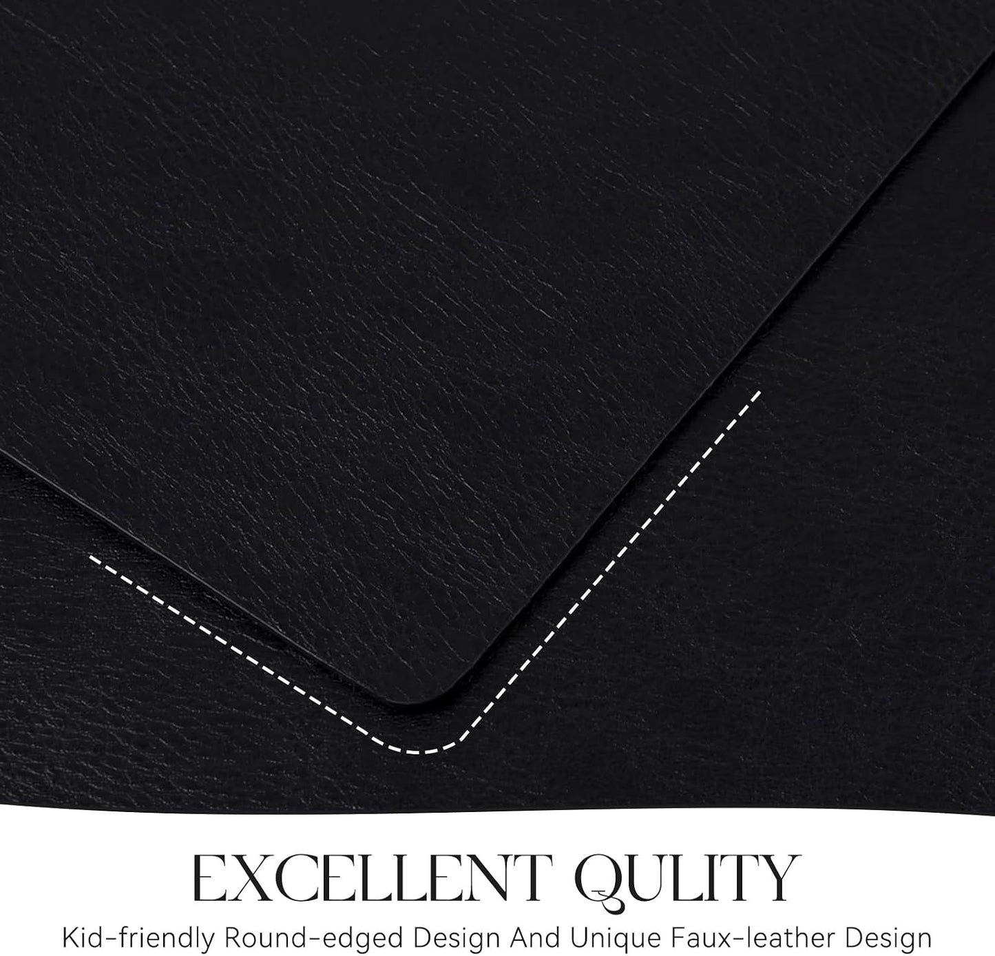 MOSAYT Vinyl Placemats Set of 12-12 X 17 Inch - Faux Leather 100% Waterproof Oil-Proof Wipeable PU Place Mats, Heat