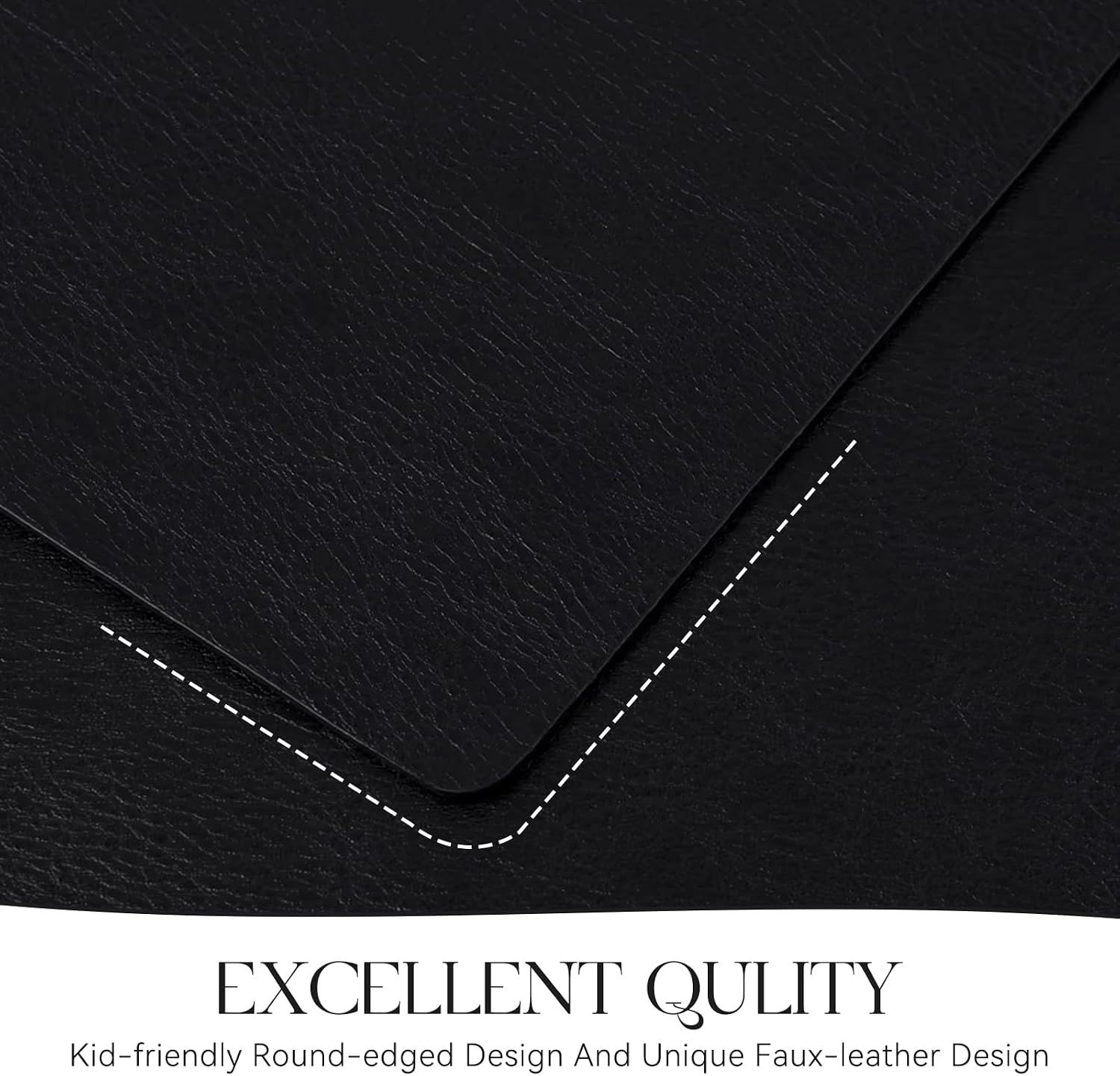 MOSAYT Vinyl Placemats Set of 12-12 X 17 Inch - Faux Leather 100% Waterproof Oil-Proof Wipeable PU Place Mats, Heat