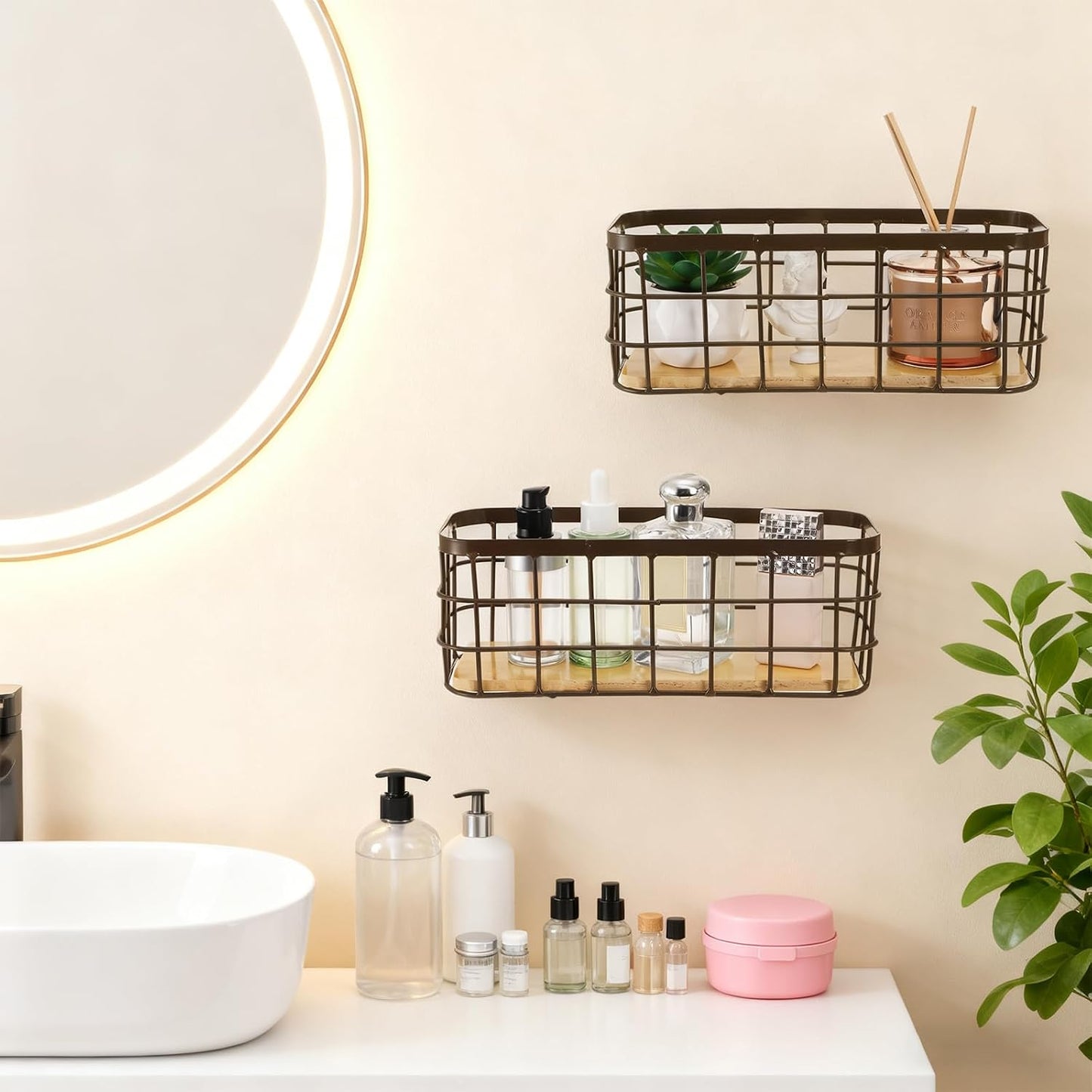 Narrow Rustic Storage Bin / Set of 2