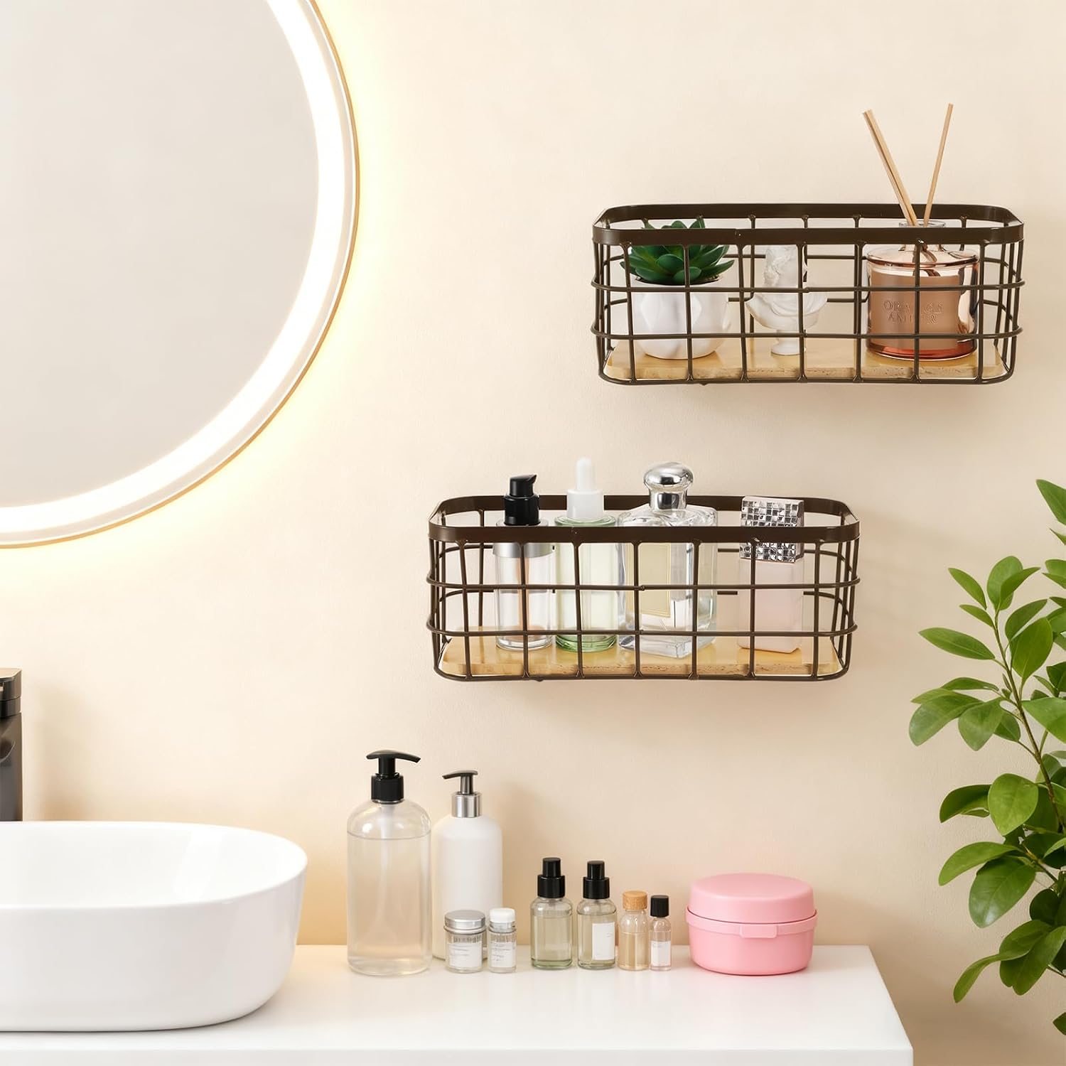 Narrow Rustic Storage Bin / Set of 2