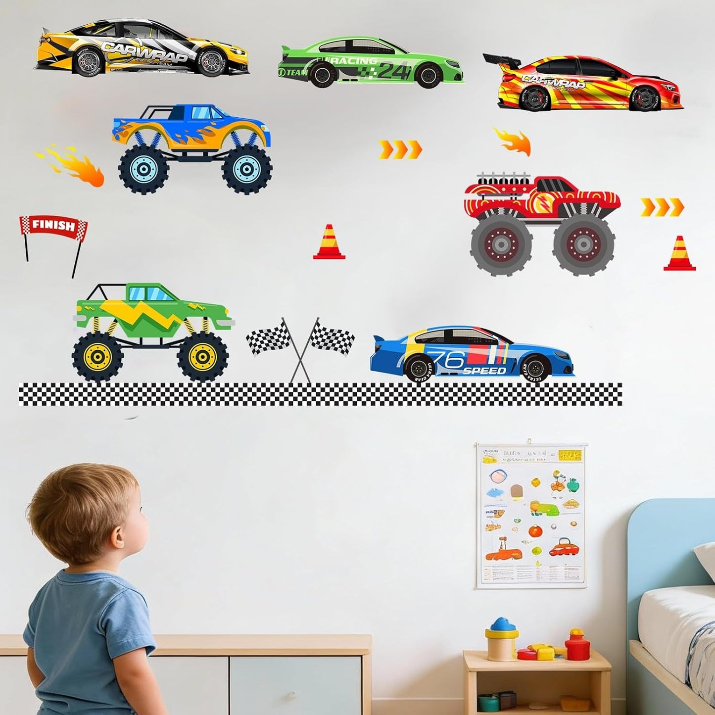 Car Wall Decals for Boys Kids / Race Car A