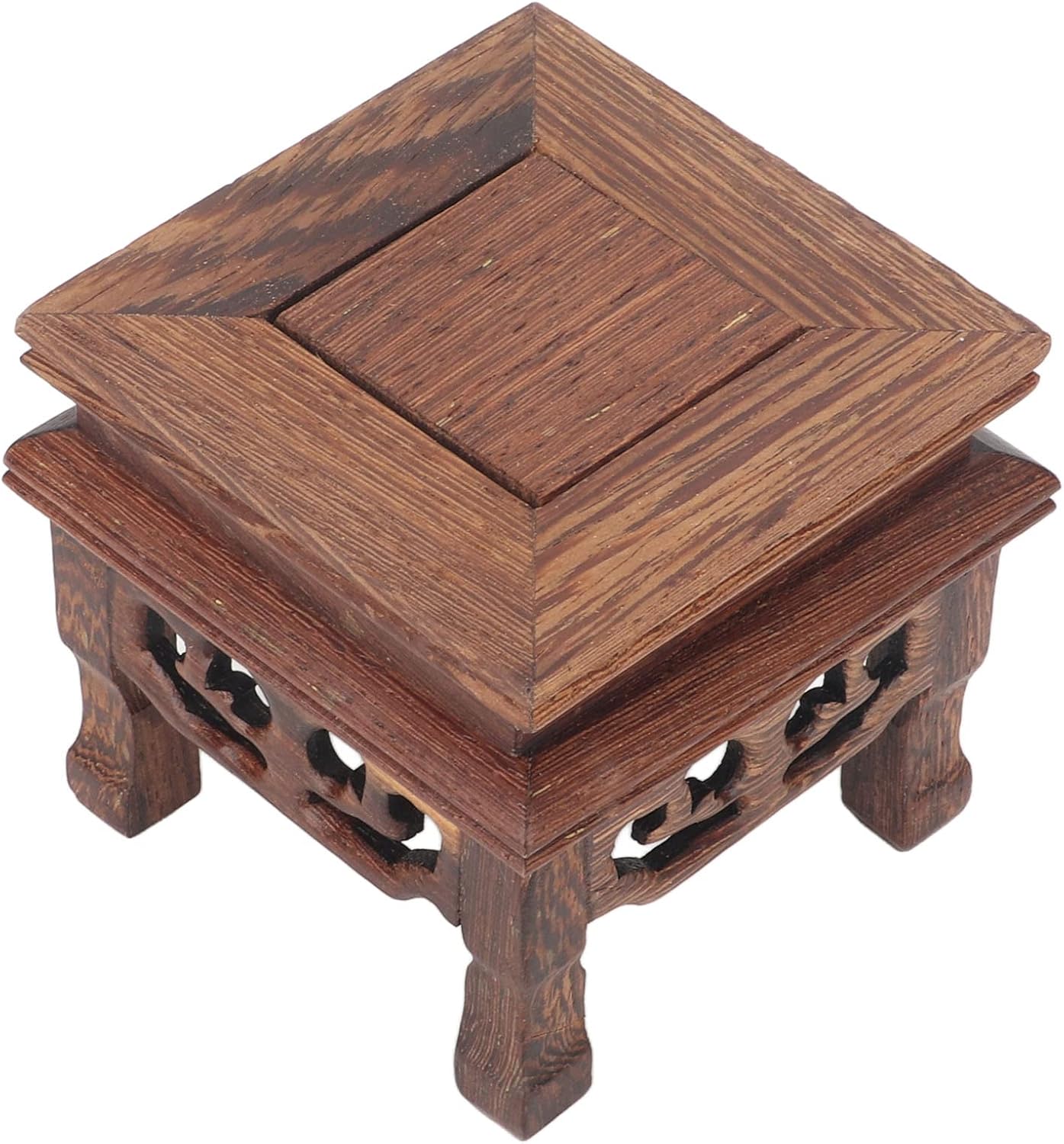Mini Wooden Stool Display Stand Chinese Style Flower Pot Display Rack Garden Planter Support