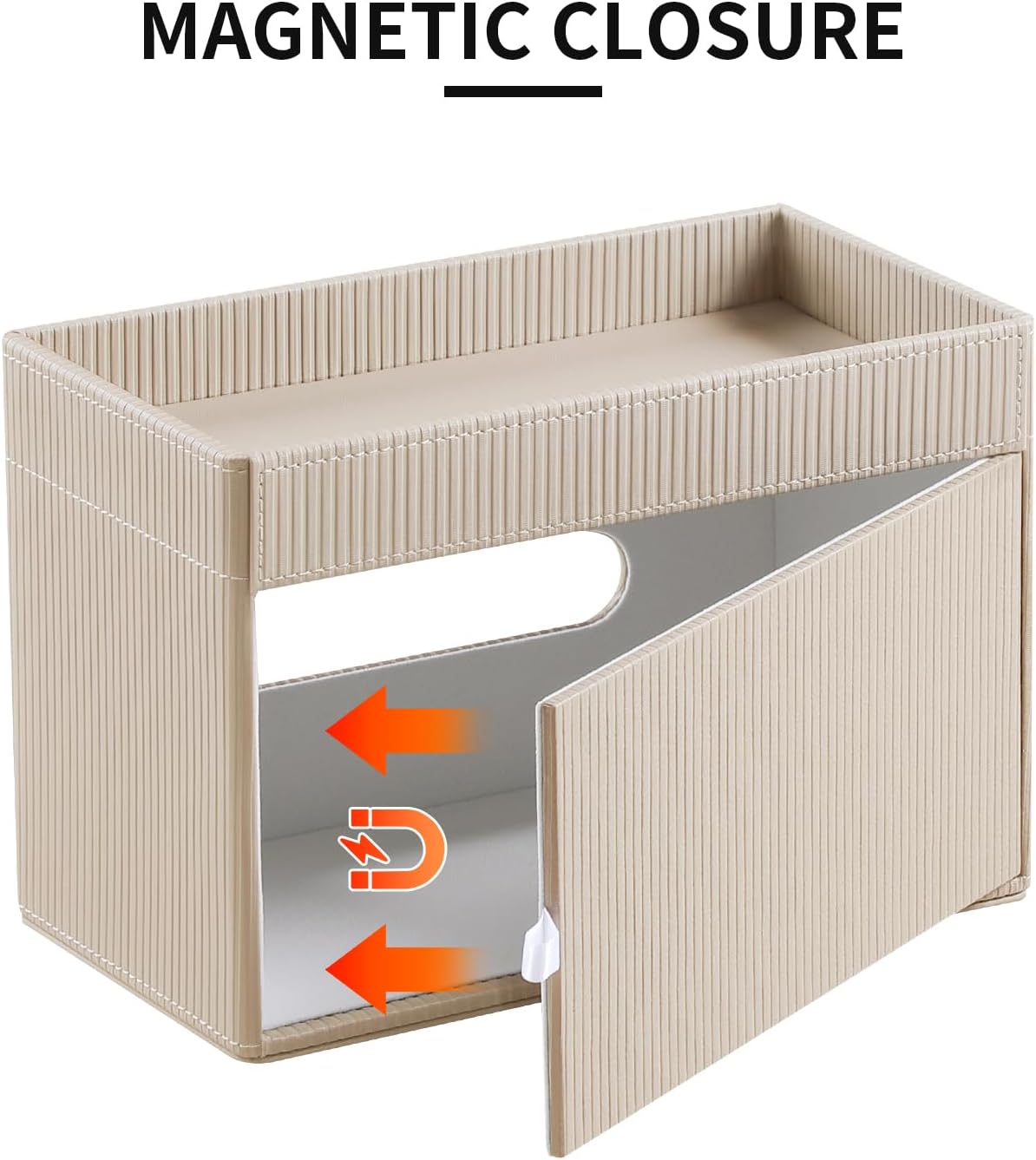 Storage Tray / PU Leather Tissue Holder / Beige
