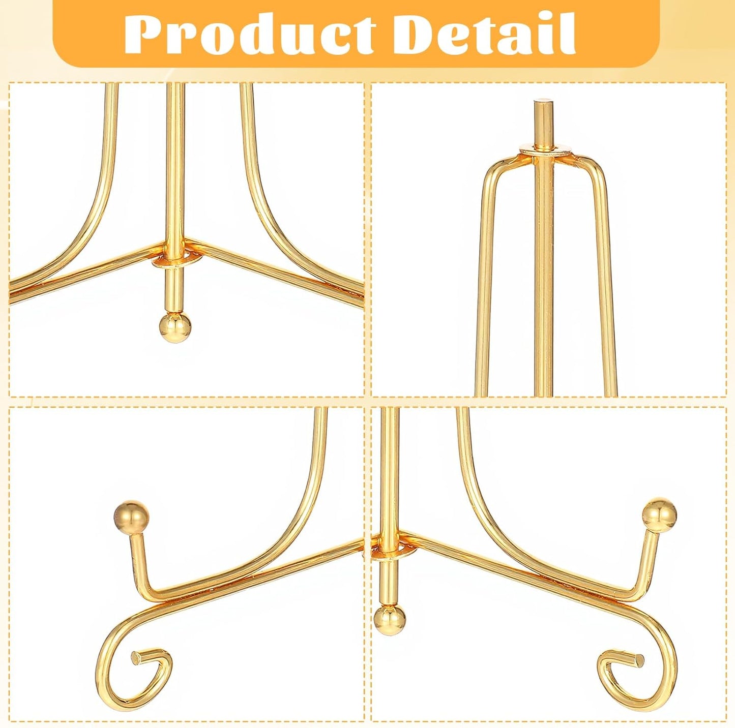 Easel Stands for Photo / Gold / 4 Inch / Set of 12