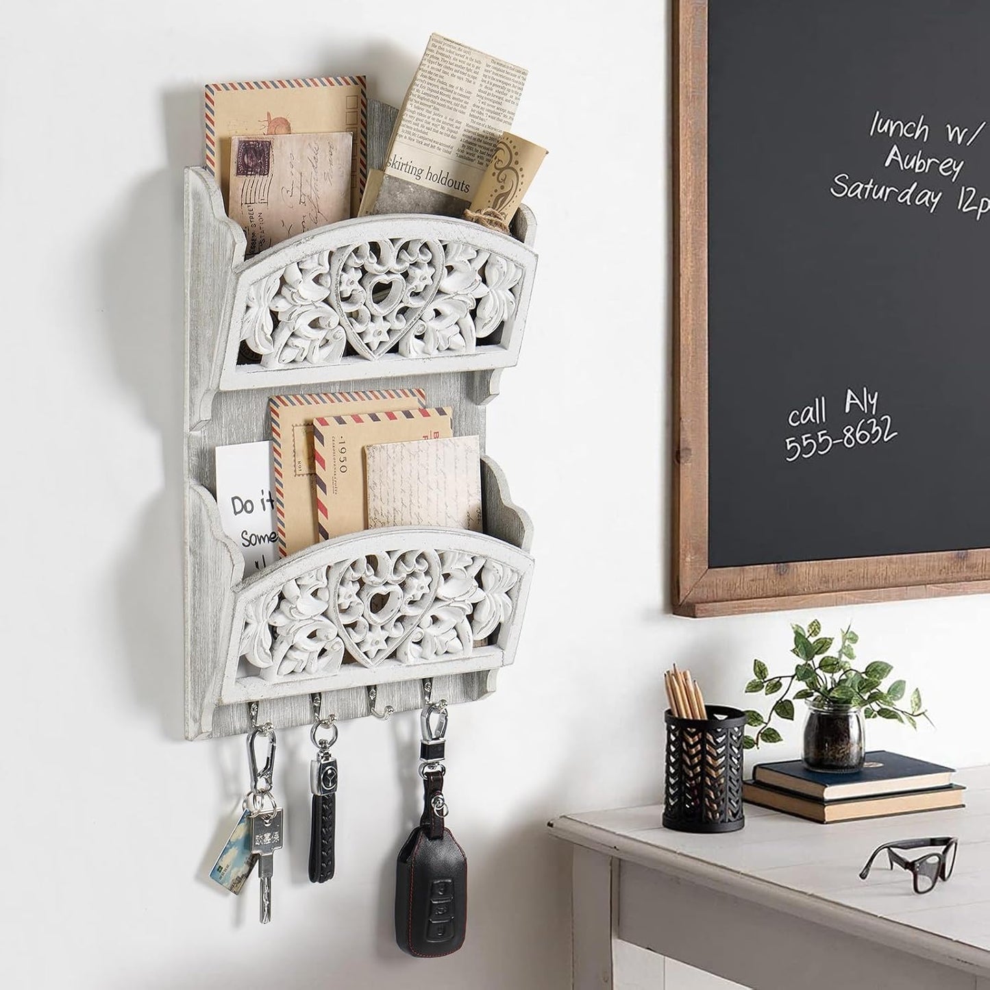 Wooden Hanging Organizer / Rustic