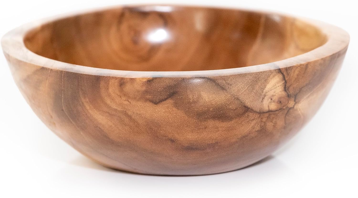 Hand Carved Teak Wood Mini Decorative Round Small Bowl / 6" Diameter