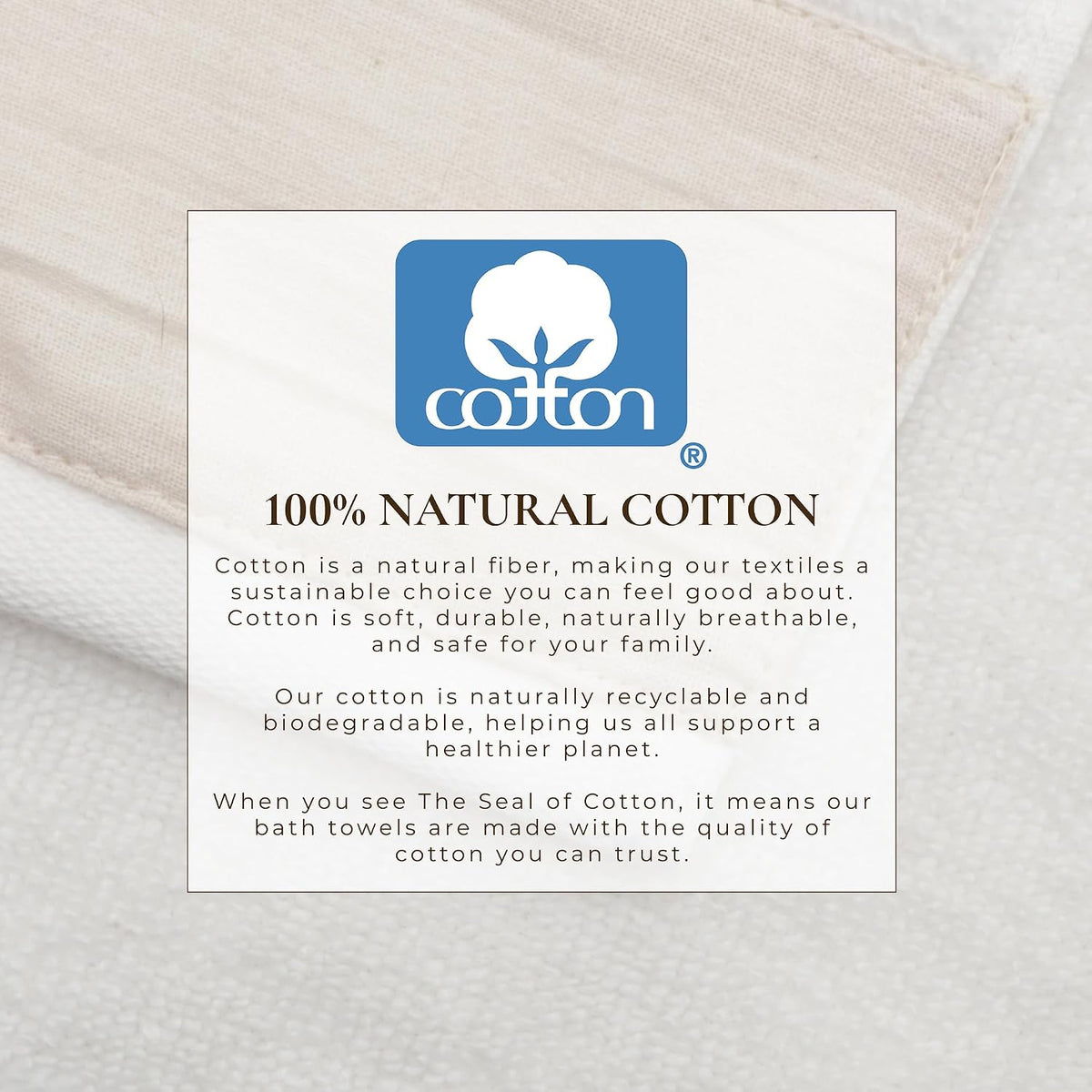 Great Bay Home White Bath Towel Set - Ultra-Soft 100% Cotton, Linen Like Border Design - 4 Bath Towels (54" x 30")