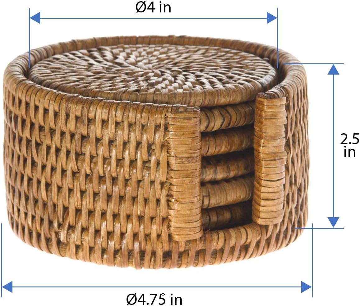 Holder / Woven & Boho Coasters / Honey Brown