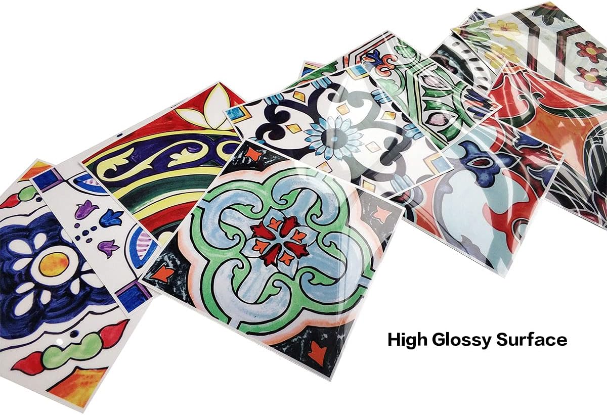Easy Apply Just Peel and Stick Bohemian Moroccan Tile Decals "/PC / 6 x 6 / Multi