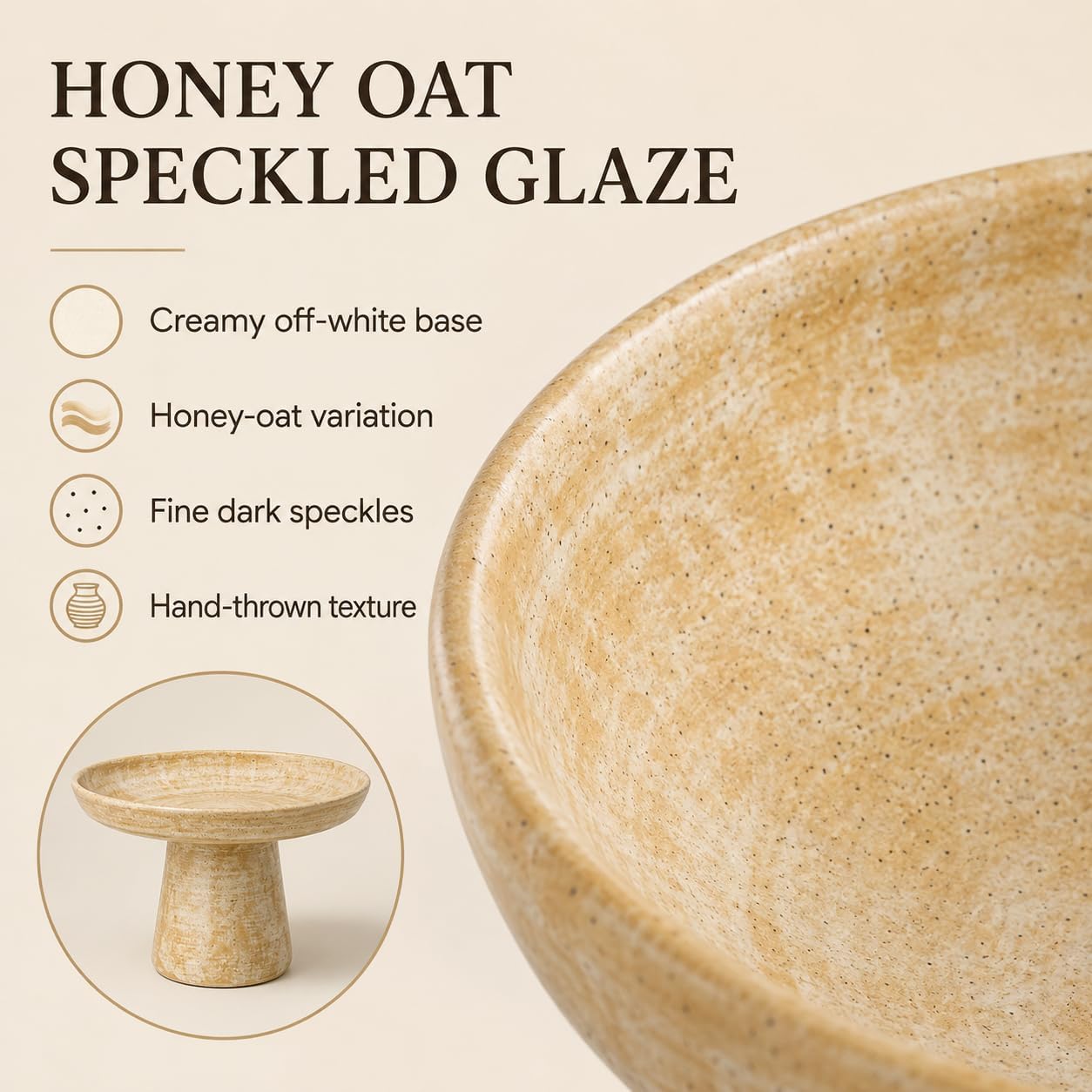 Ceramic Pedestal Bowl / Small Decorative Bowl