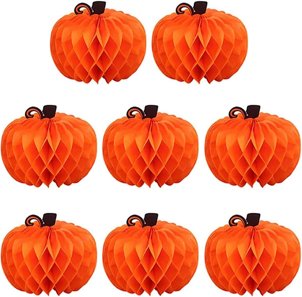 8PCS Halloween Honeycomb Paper Tissue Kalolary Paper Pumpkin for Decorating