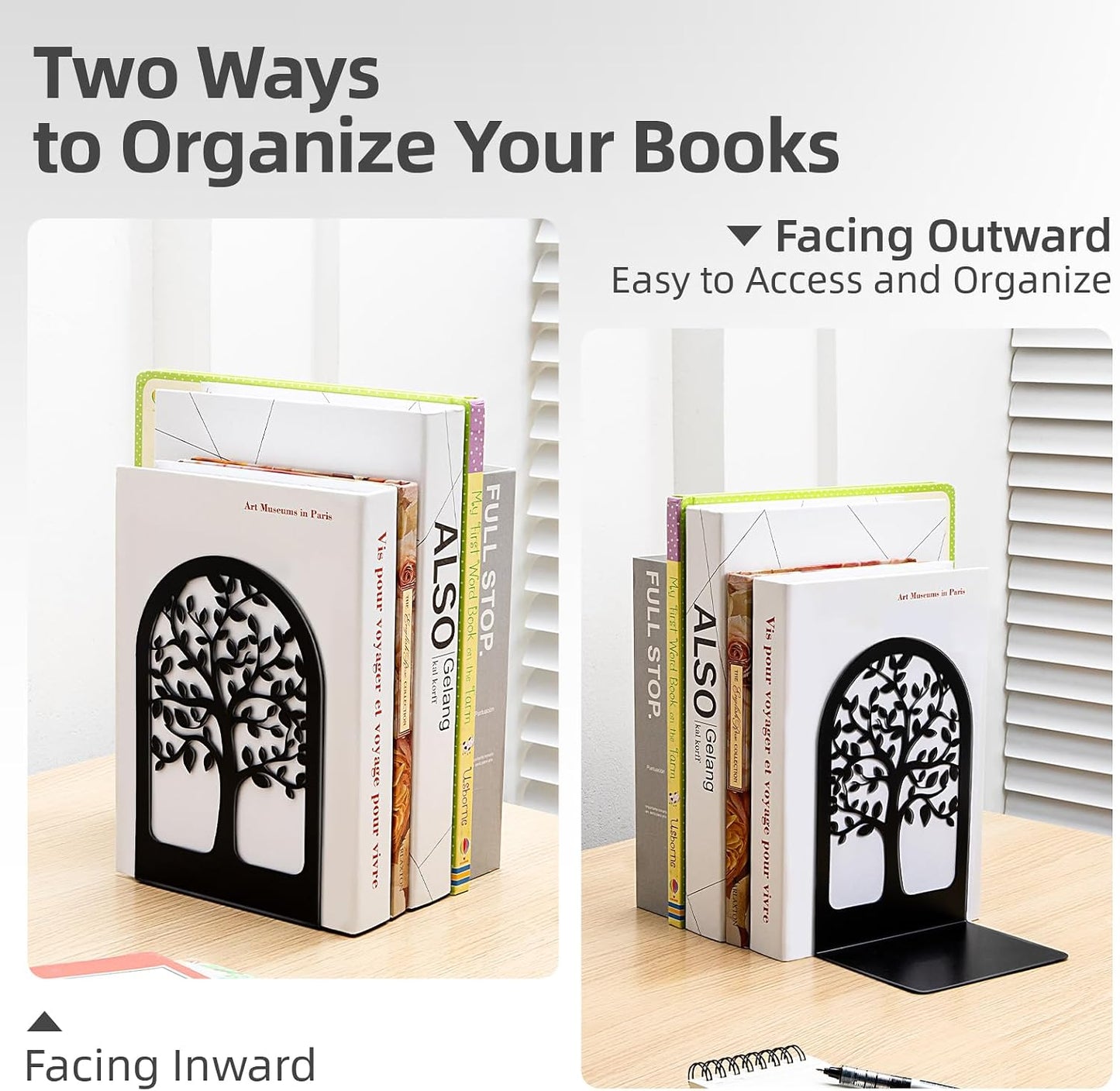 Metal Bookends / Book Ends / Black