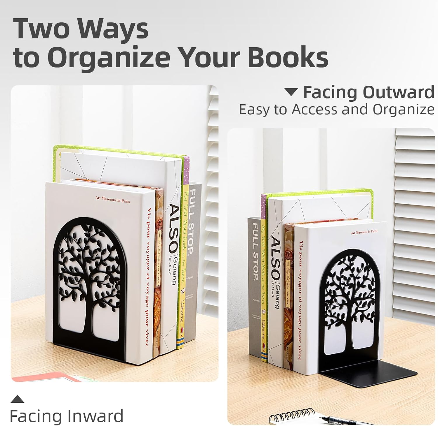 Metal Bookends / Book Ends / Black