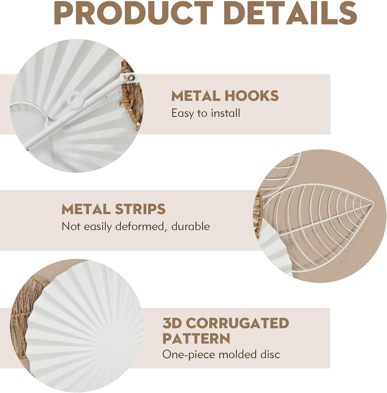 Boho Wall Decor / White Round Plate / 43 x 23