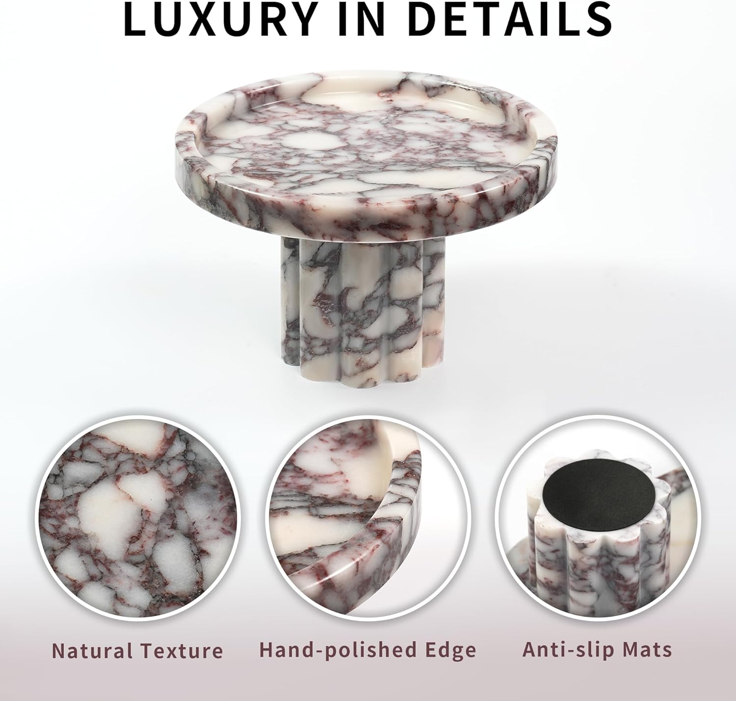 Marble Perfume Tray / 1leg-calacatta Viola