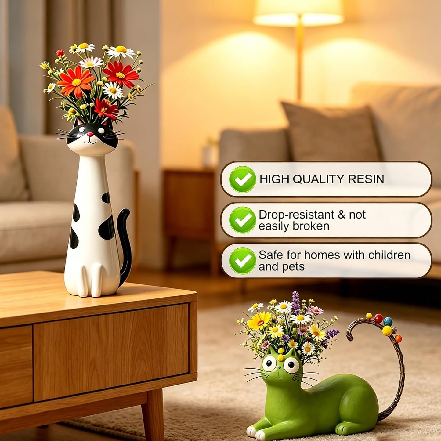 Handcrafted Ceramic Cat Vase