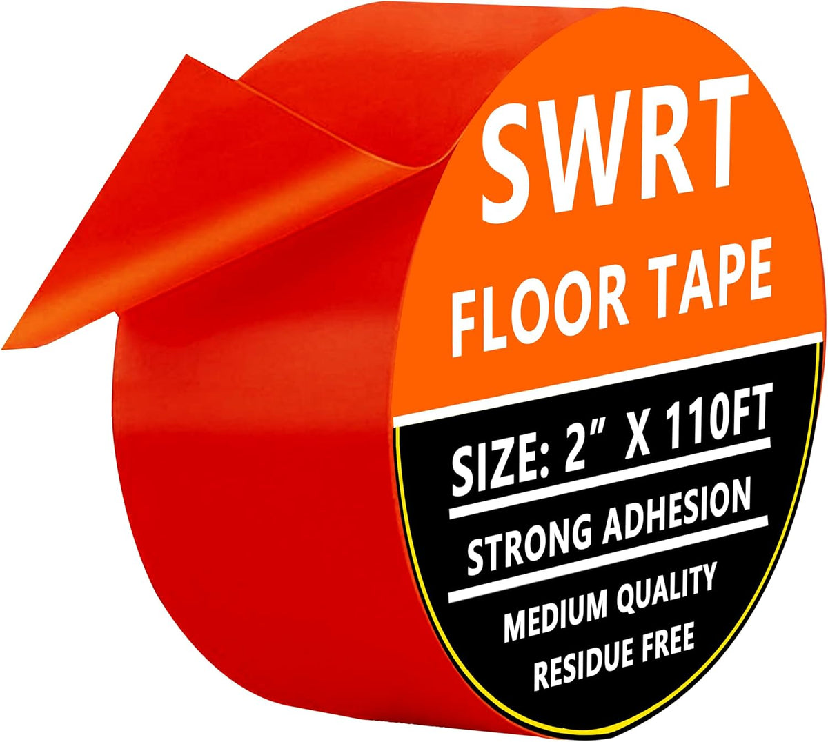 SWRT 2" x 110FT Red Floor Marking Tape and Dance Splicing Tape, Caution Gym Floor Tape Warning Safety Stripe Tape for Floor Marking, Athletics, School, Restaurants, Equipment and More