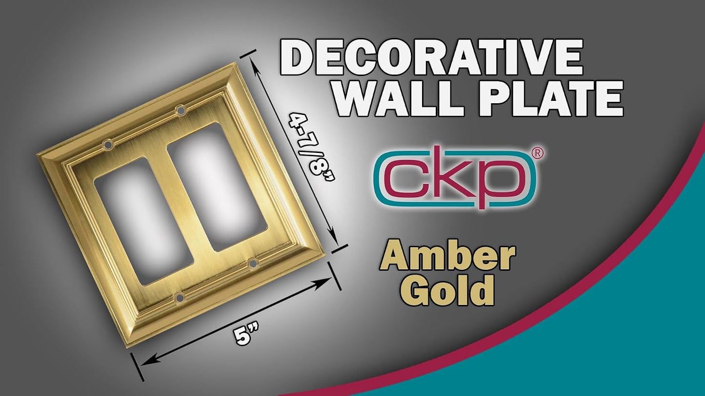 Cool Knobs and Pulls (CKP) Impressions Collection, 31195 Decorative Double Rocker Wall Plate/Outlet Cover, Long Lasting