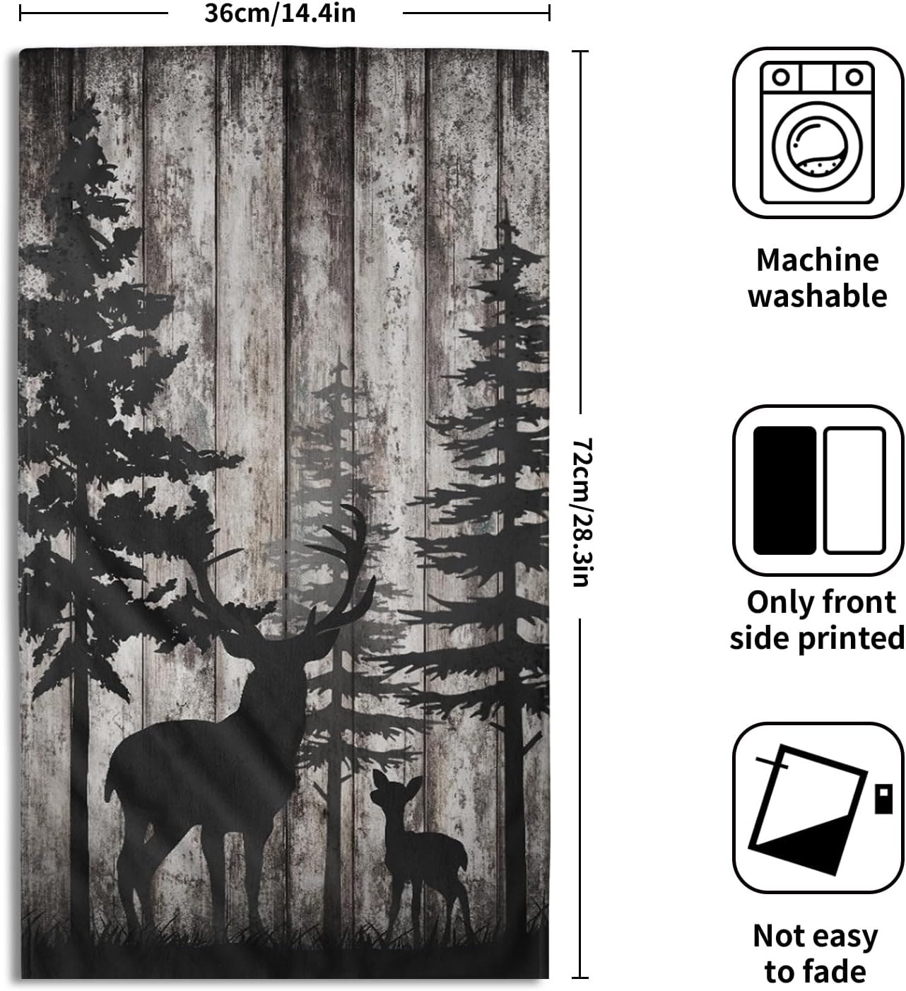 Giwawa Forest Deer Hand Towels Wildlife Animal Fingertip Towels Set of 2 Soft Guest Face Towel Bathroom Decorations