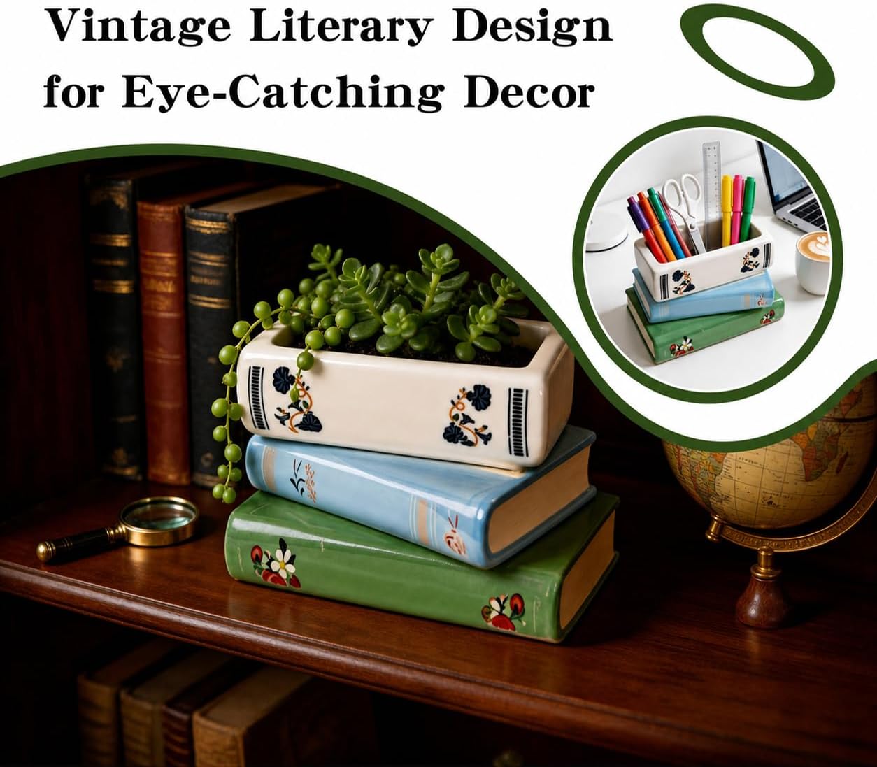 Book Vase / Book Flower Vase / 7 x 3.9 x 3.7