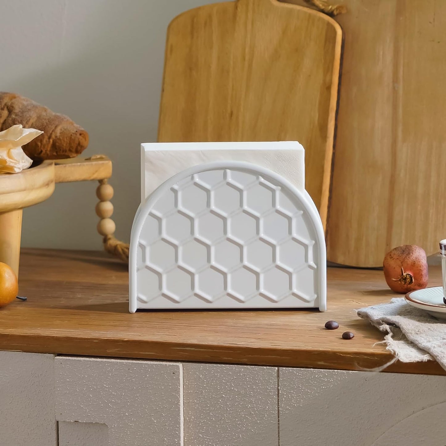 White Napkin Holder / Honeycomb White