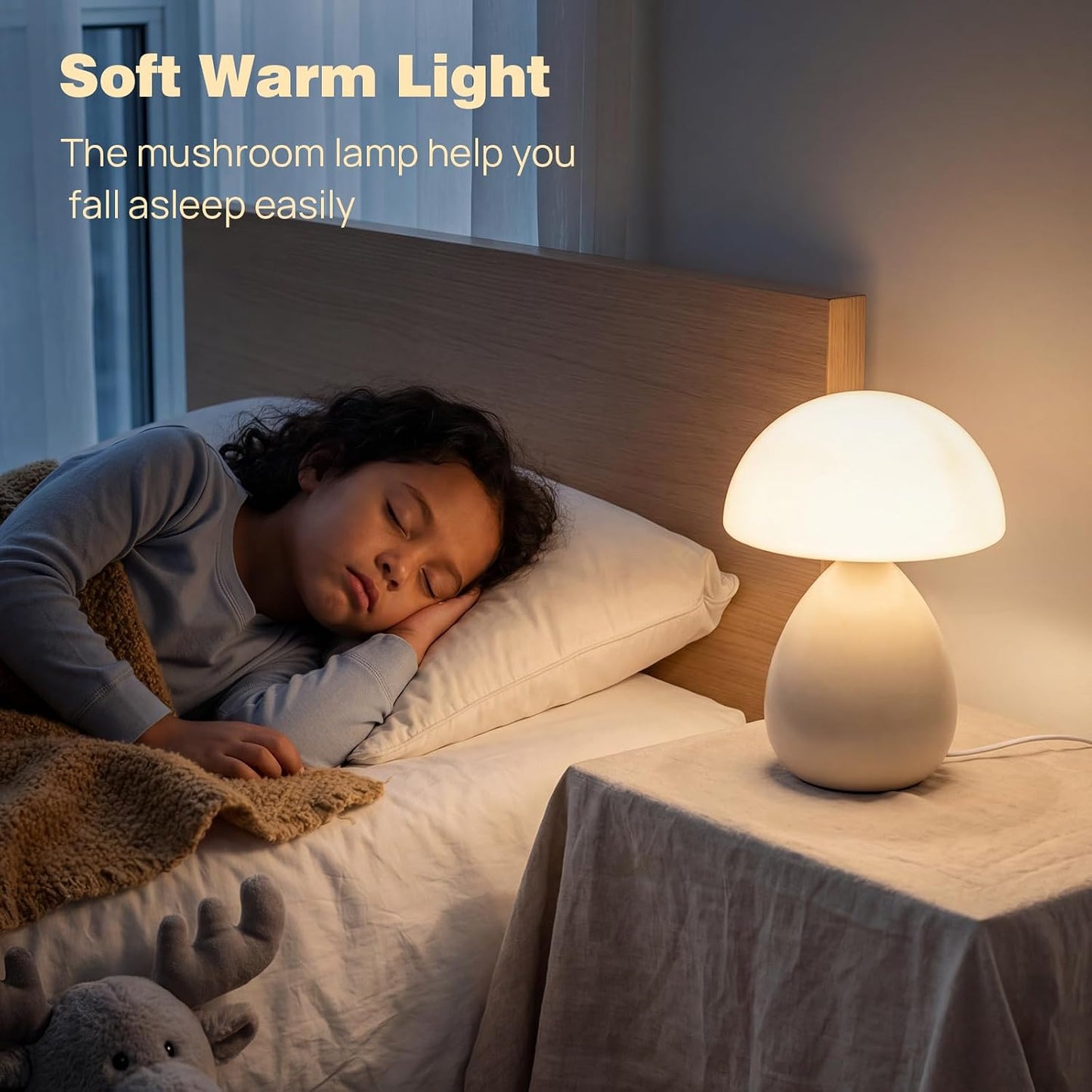 Small Lamp / Mushroom Table Lamp / White