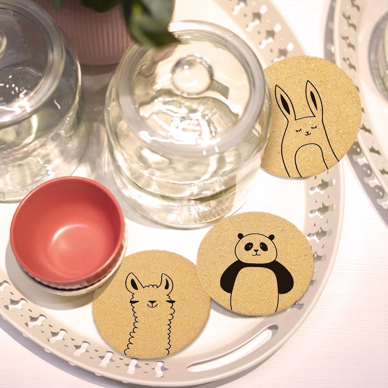 Holder / Coasters for Drinks / Animals / Set of 6