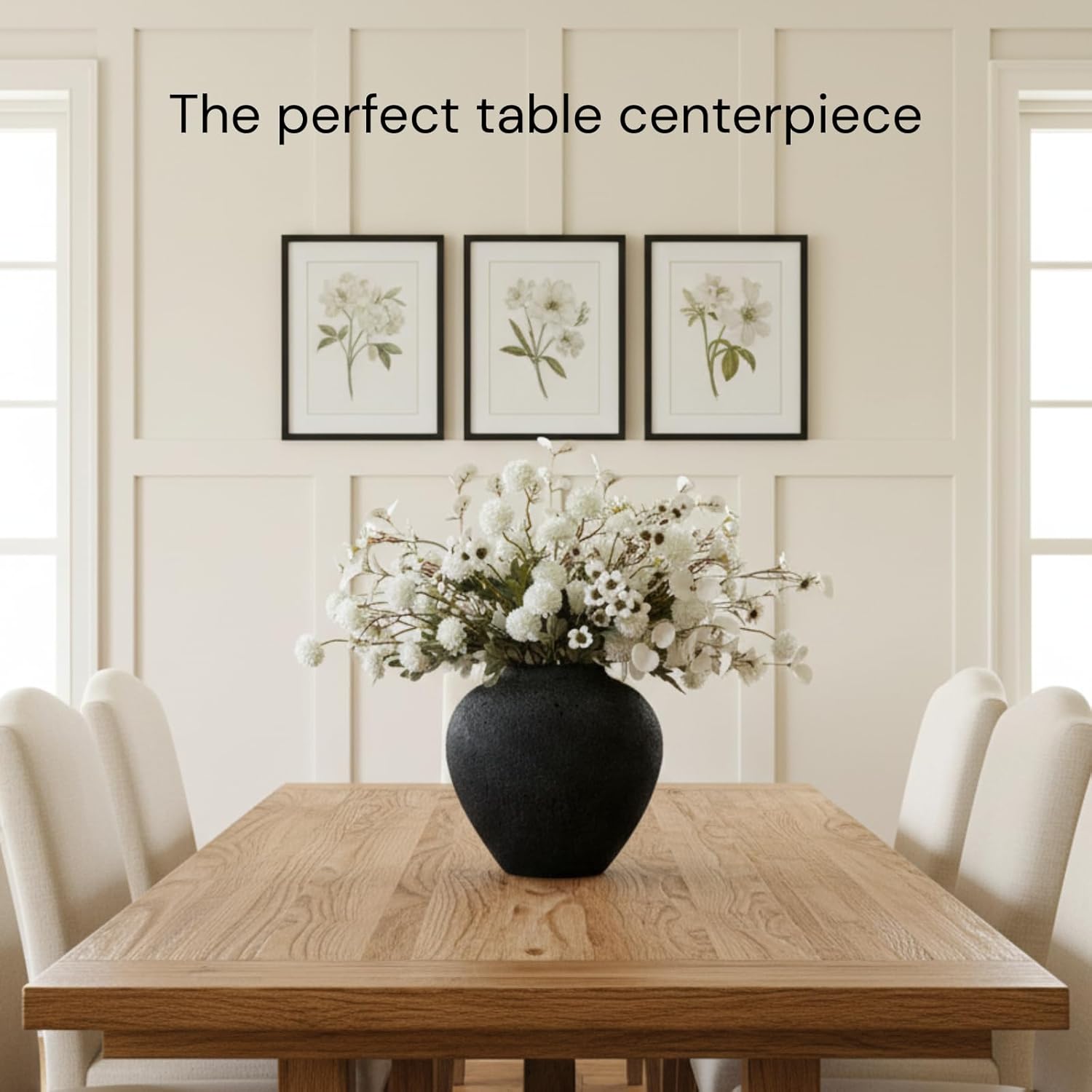 Arina Black Rustic Iron Vase Modern Farmhouse / Black Large Round