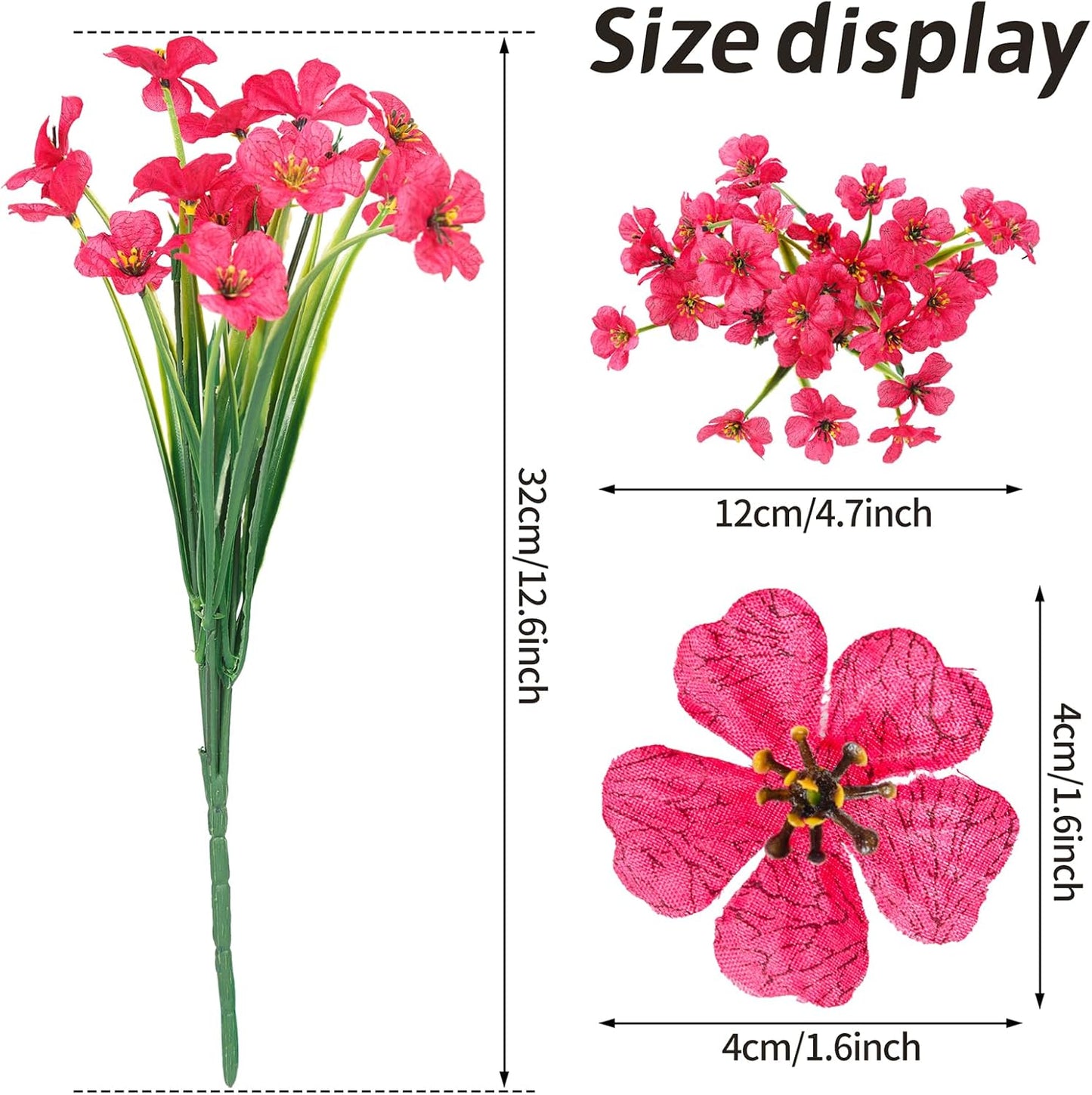 Artificial Plants / 24 Bundles Artificial Flowers