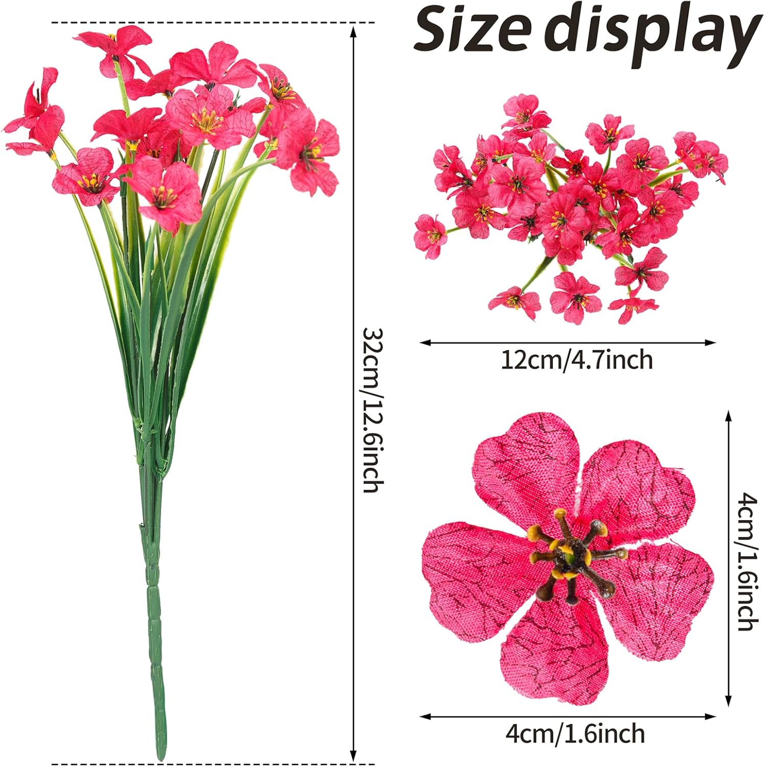 Artificial Plants / 24 Bundles Artificial Flowers