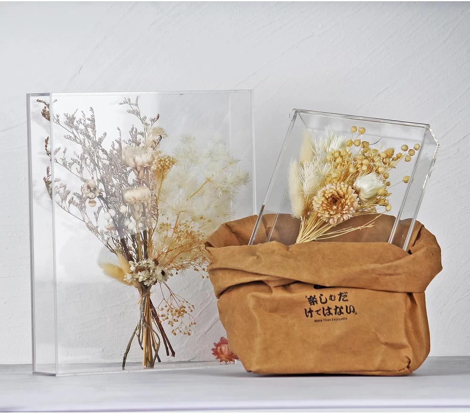 8x10 Shadow Box Frame, Acrylic Photo Picture Frame, DIY Tabletop Display Case, All Clear Memory Box for Dried