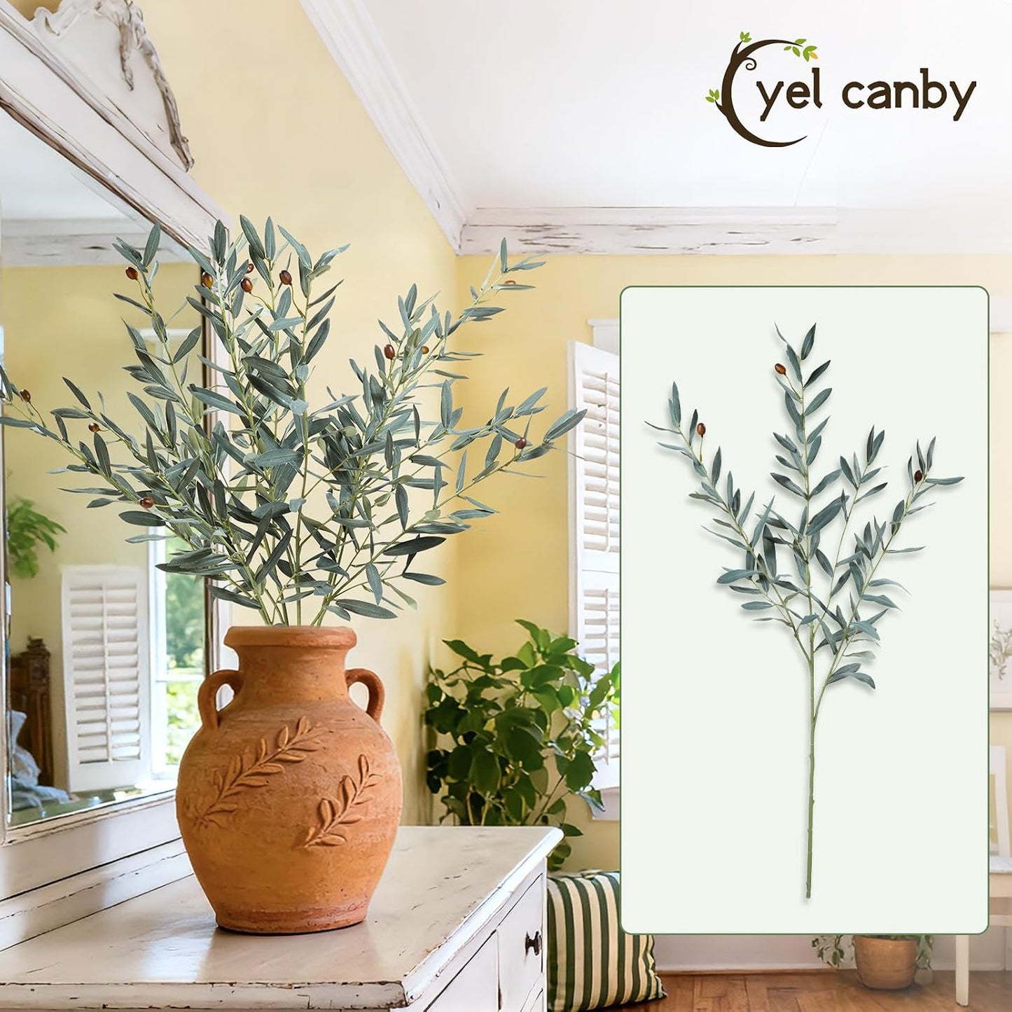 Bendable Faux Olive Branches / 35 Inch / Set of 4
