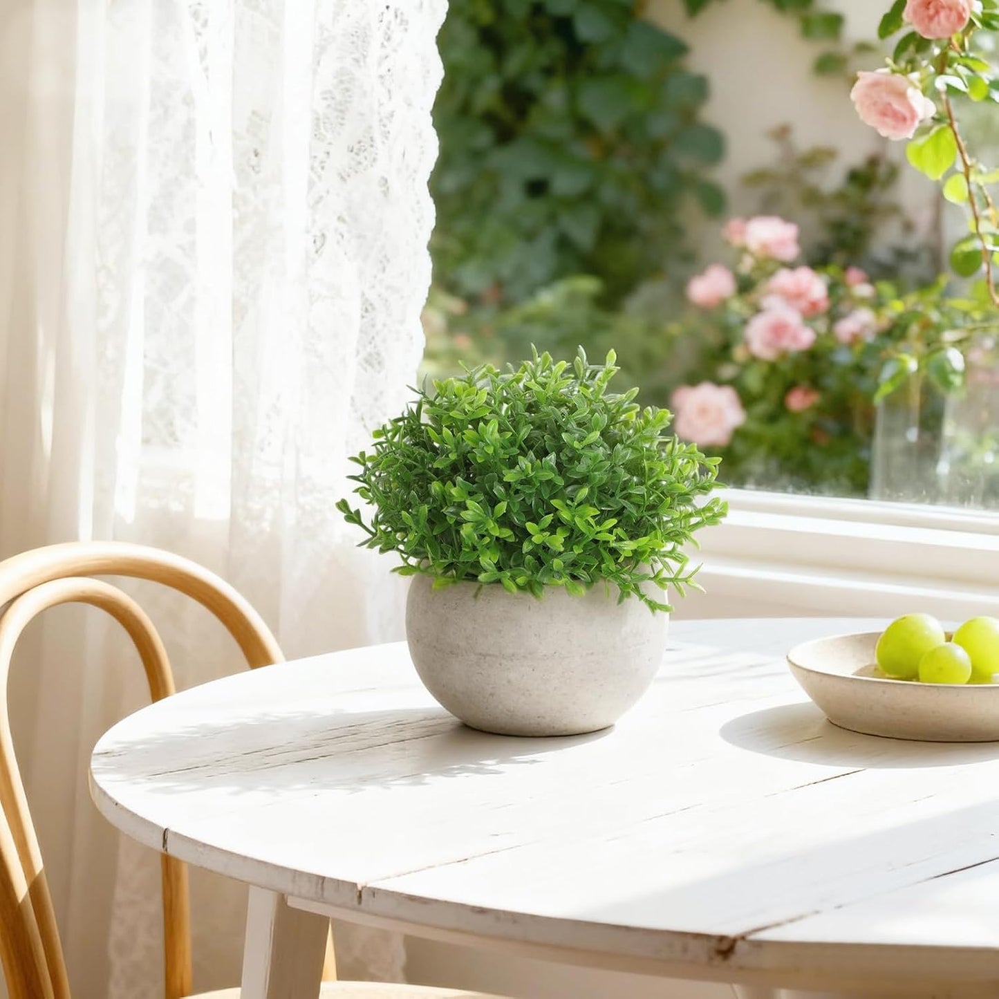 Artificial Topiary Shrubs Small Plants in Pot Indoor Decor Mini Greenery Potted / Green Topiary