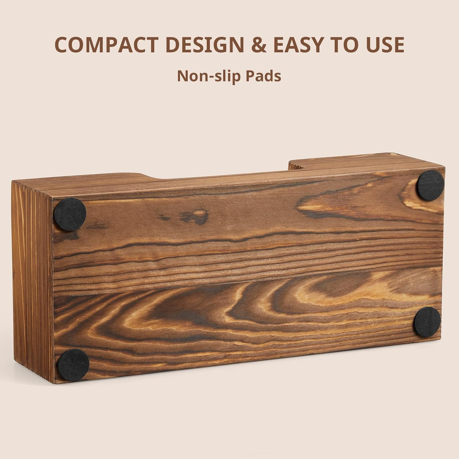 Burnt Wood Folded Paper Hand Towel Holder for Guest Bathroom / Brown / Small