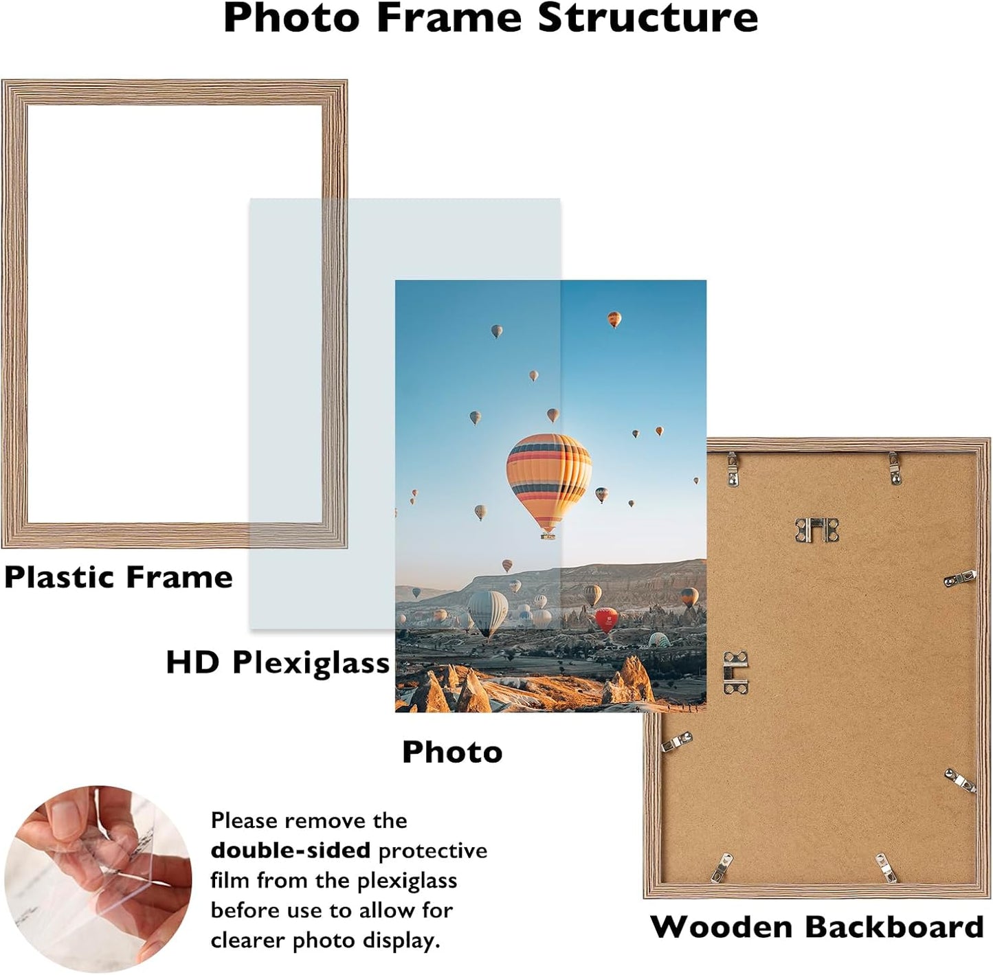JCJMY 10x14 Picture Frame Set of 4 for 30 x 40cm Diamond Art Painting, Wall Mounting Horizontally or Vertically, 10 x