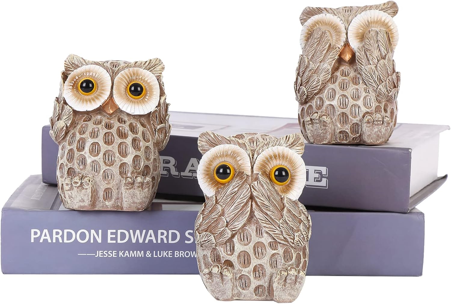 Owl Figurines / Owl Statues Home Décor / Brown / Set of 3