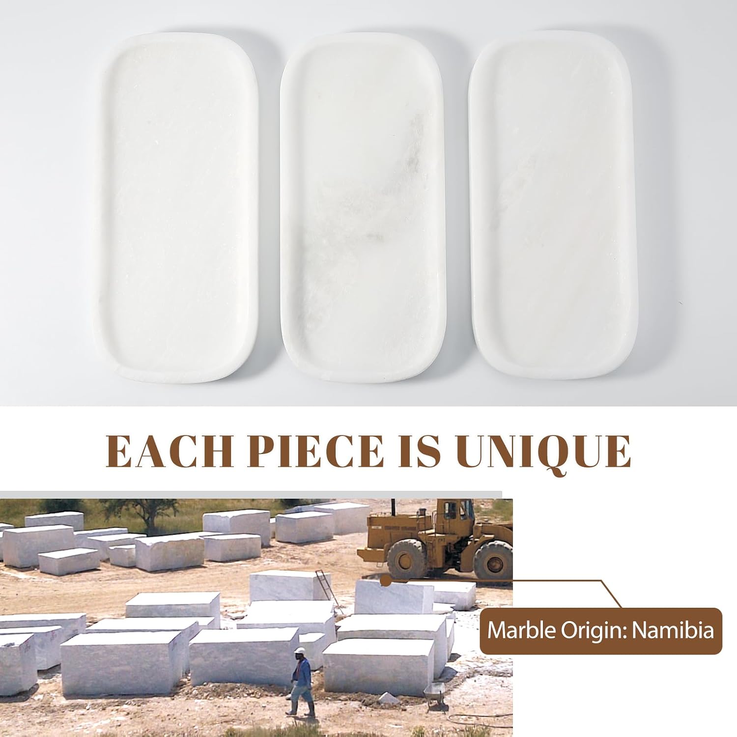 Marble Tray / Marble Vanity Tray / 10 x 4.72 / Namib Bianco
