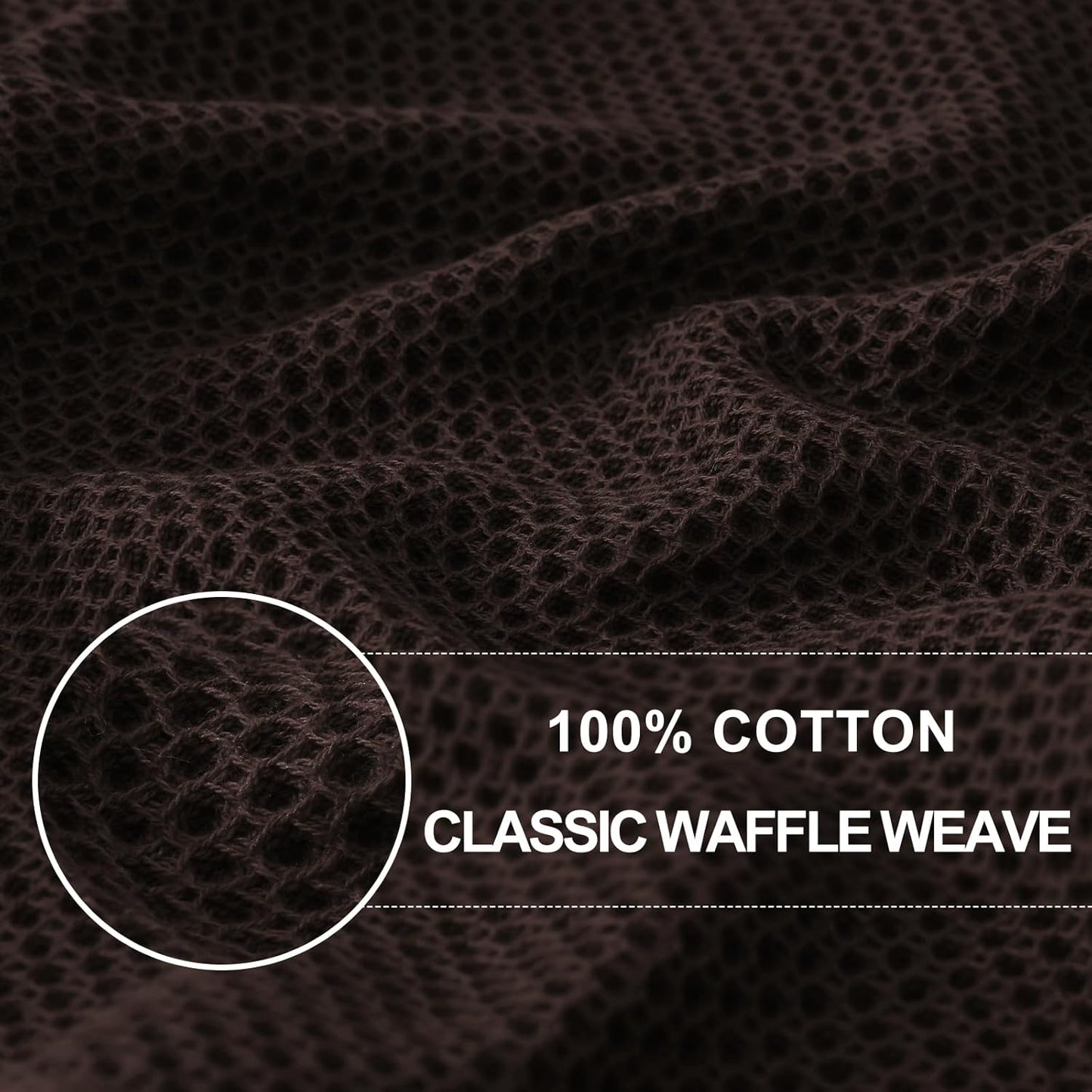 Homaxy 100% Cotton Waffle Weave Kitchen Dish Towels 12-Pack, Dark Brown | 13 x 28 Inches, Ultra Soft Absorbent Dish