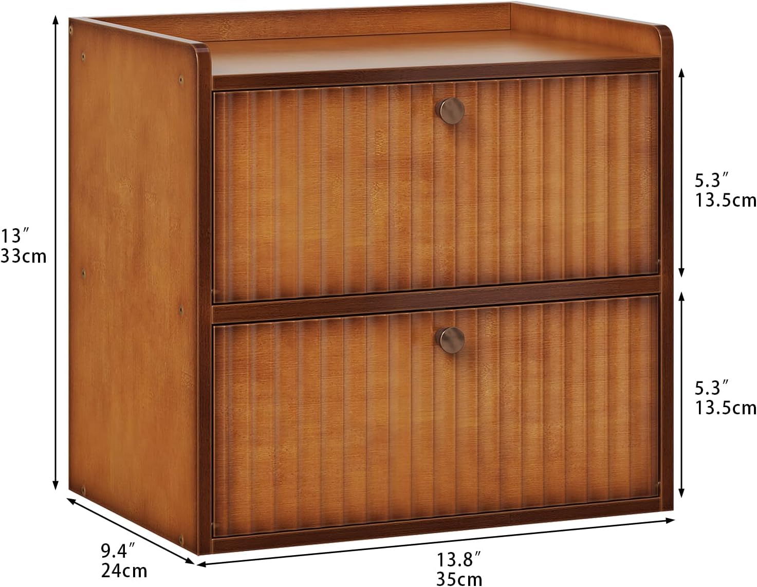 Trironsun Rustic Bread Box for Kitchen Countertop Bamboo Bread Storage Container Bin Double Layer BreadBox Farmhouse