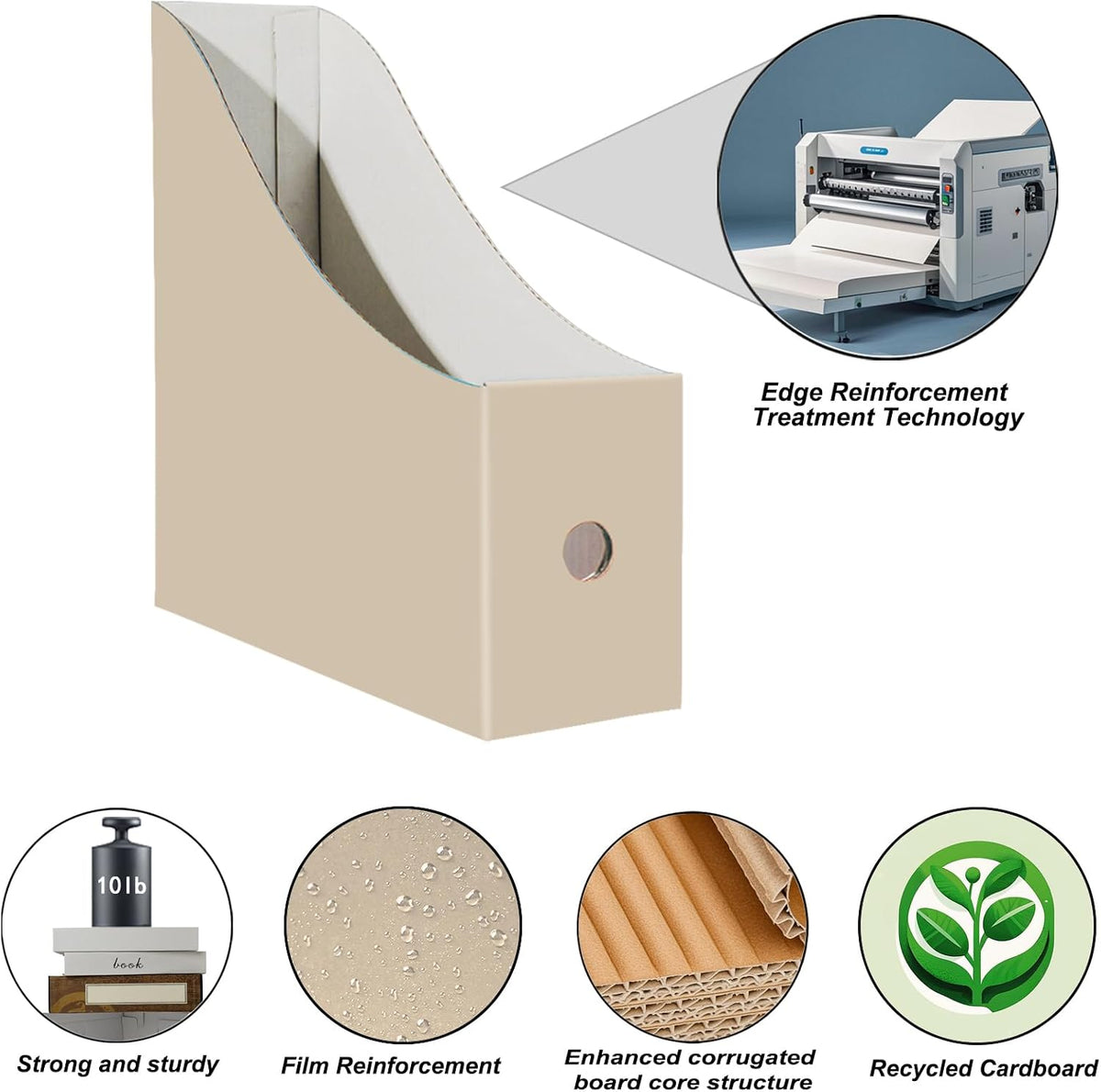Limitliho 24 Pack Fresh Color Cardboard Magazine Holder for Desk or Shelves