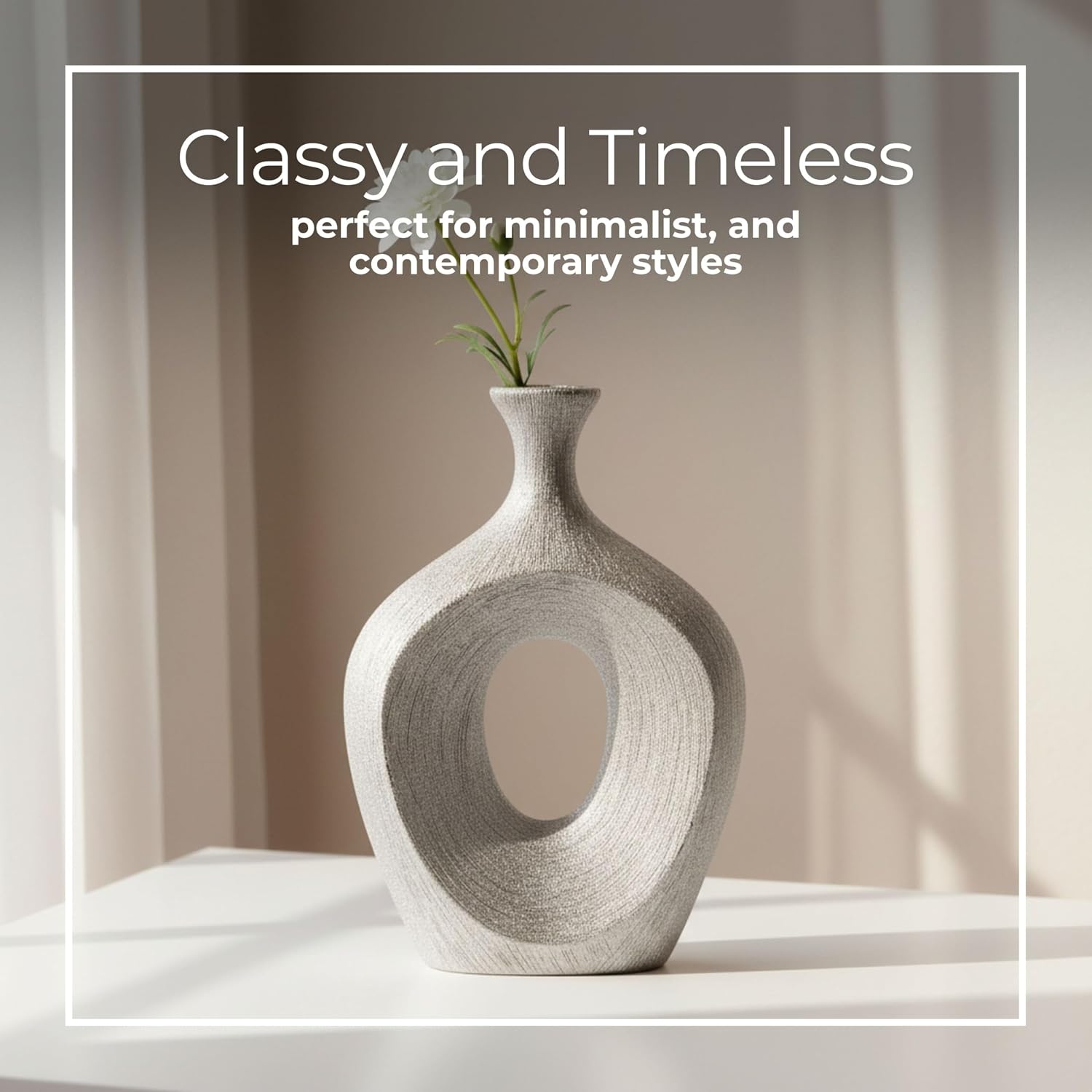 Glam Ceramic Vase / Silver