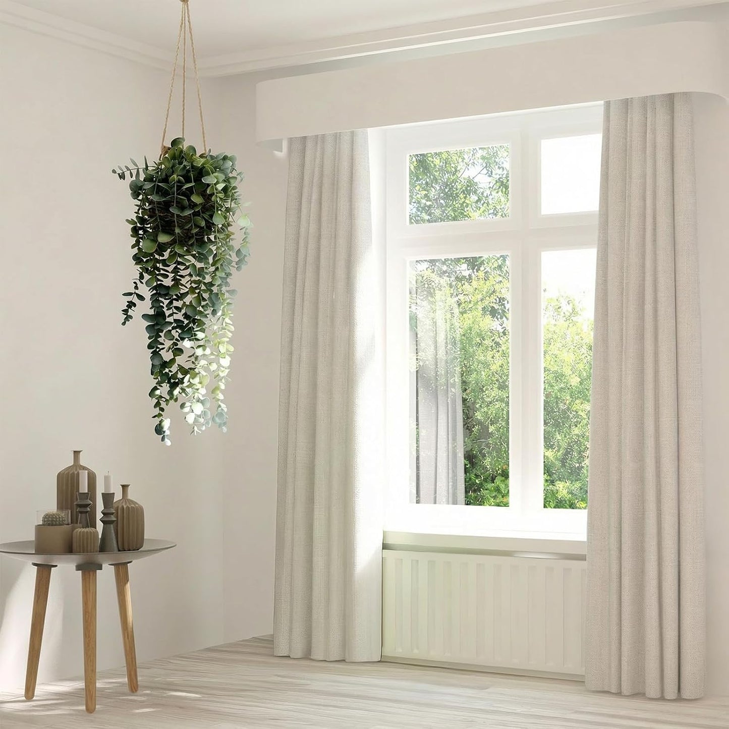 Artificial Hanging Plants in Woven Basket / Full