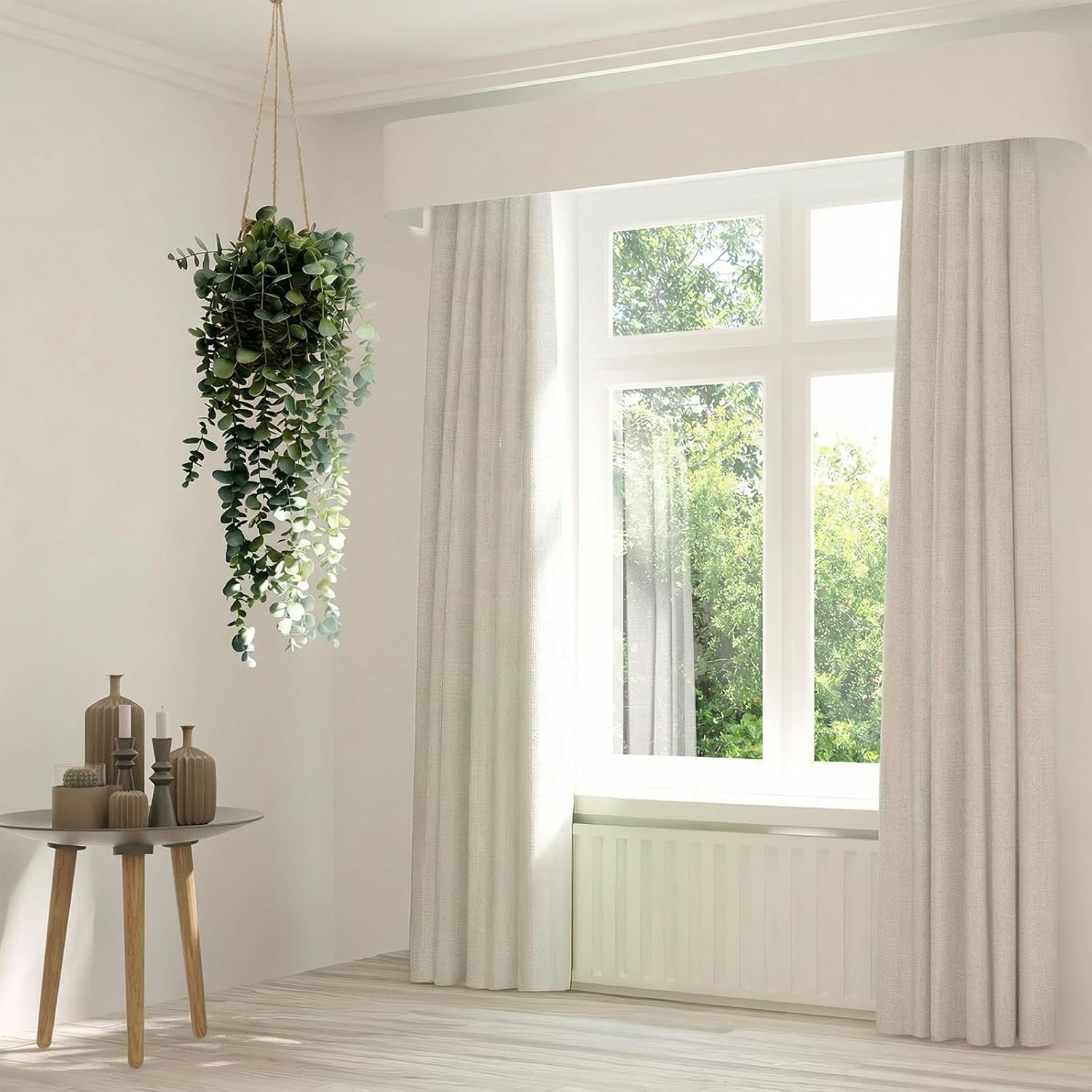 Artificial Hanging Plants in Woven Basket / Full