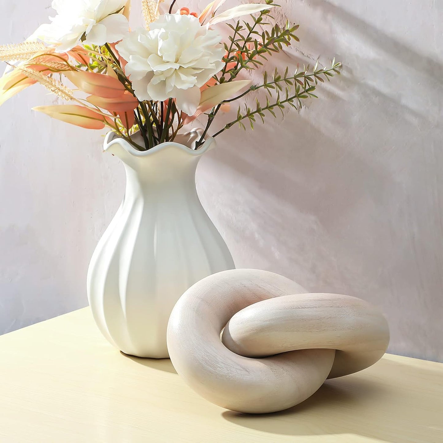 Wood Knot Decor Wood Chain Link Decor Bohemian Farmhouse Knot Desk Shelf ations