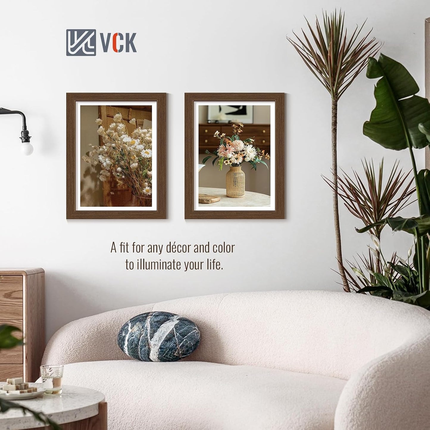 VCK 11x14 Picture Frame Brown 4 Pack, Wide Thick Wood Border, for Prints | Exclusive Woodgrain, Wall Hanging, HD