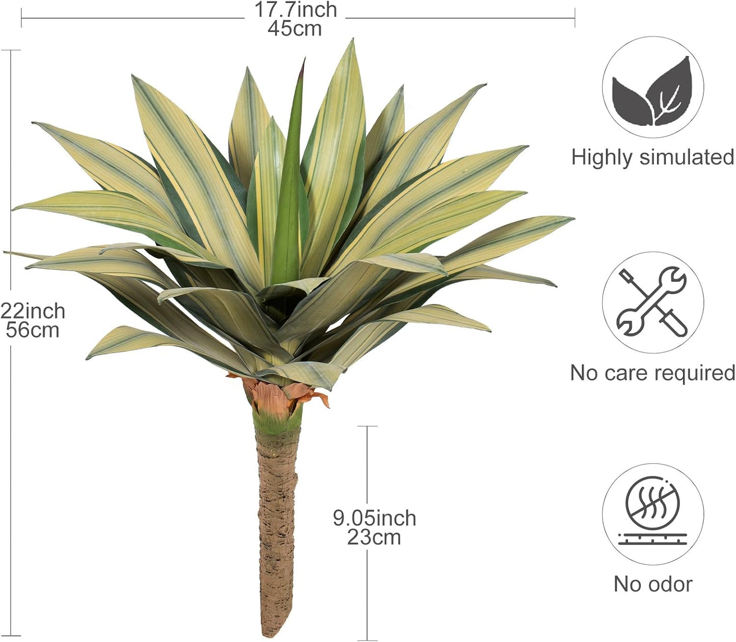 Artificial Plant Outdoor 22" Tall / Spiked Agave / Set of 22