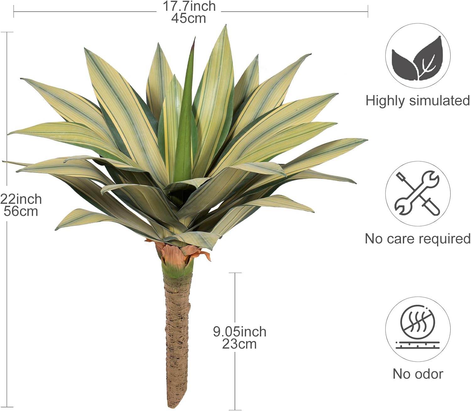 Artificial Plant Outdoor 22" Tall / Agave / Set of 22