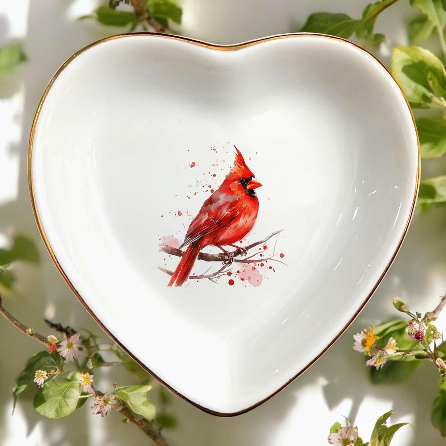 Jewelry Holder / Decorative Trinket Tray / Cardinal