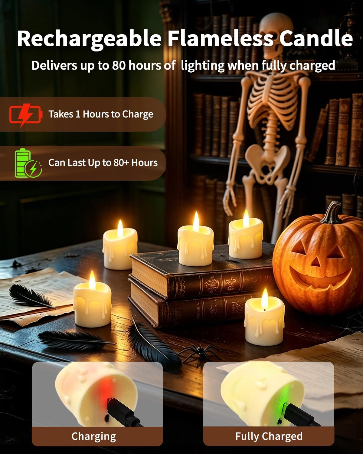 12 Pack Small Rechargeable Flameless Candles with Remote Timer | 1.5"x2" LED Tea Lights Flickering Mini Candles Battery